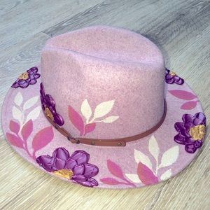 Custom painted floral summer hat